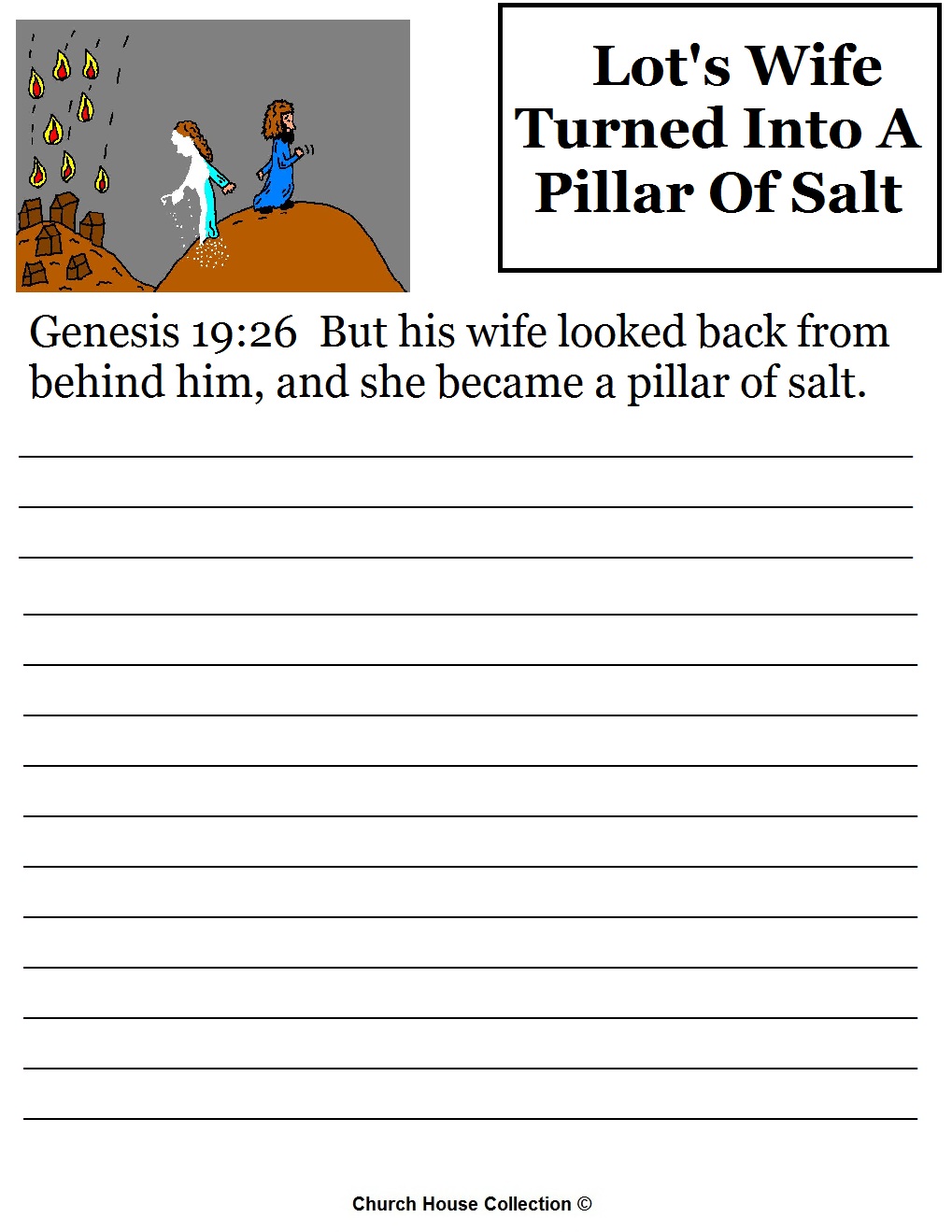 Lot's Wife Pillar of Salt Sunday School Lesson